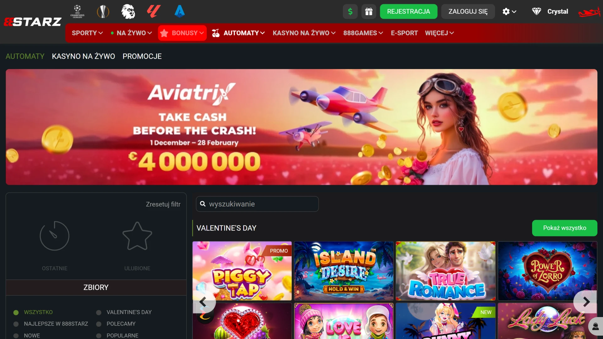 Odkryj tysiące automatów do gier na oficjalnej stronie 888starz online.