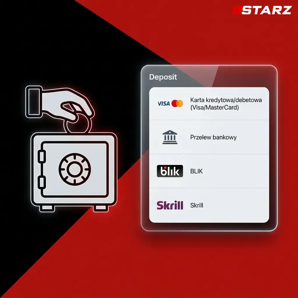 Metody depozytu na 888starz: BLIK, Przelewy24, Visa, Skrill i inne opcje płatności dla graczy z Polski.